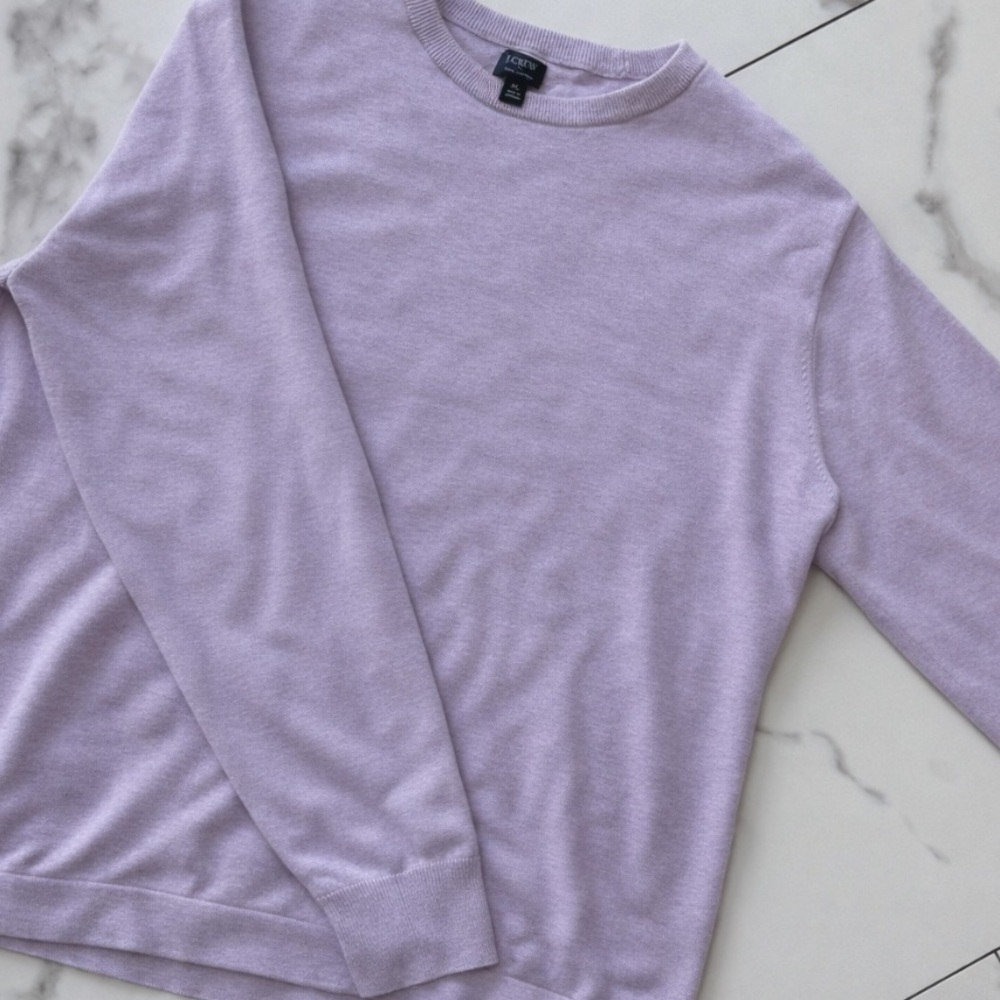 J. Crew Lilac Cotton Crewneck Sweater